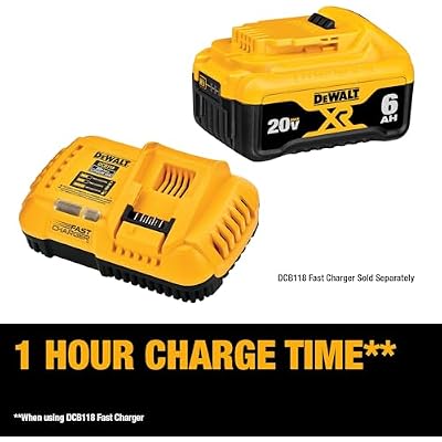 DEWALT 20V MAX XR Battery 6 Ah Lithium Ion, 2-Pack, Premium High Capacity Long Lasting Cordless Tool Battery Packs (DCB206-2)