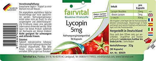 Lycopin Kapseln 5 mg von fairvital, 90 Kapseln für sanfte Dosierung