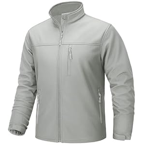 TACVASEN Men’s Lightweight Softshell Jacket Fleece Lined Waterproof Tactical Rain Zip Up Winter Coat Windbreaker Casual
