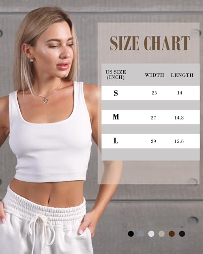 Jecery 6 Pack Womens Crop Tank Tops Basic Seamless Ribbed Square Neck Tank Tops Exercise Summer Yoga Top2