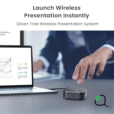 BenQ InstaShow WDC15, 4K UHD Wireless Presentation System with USB-C & HDMI Button, No App Required, USB Touchscreen Control,128-bit Encryption and CVSS 4.0 Certification for Secure presentations