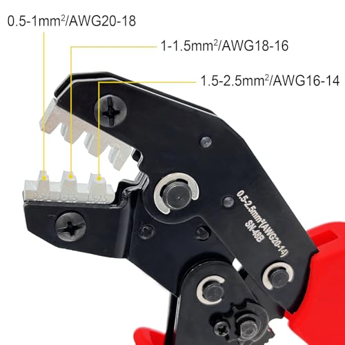 Twippo Crimping Tool with Ratchet, Ratcheting Wire Crimper Tool for Open Barrel Terminal Connectors, Electrical Crimping Tool, Crimping Pliers for 20-14 AWG