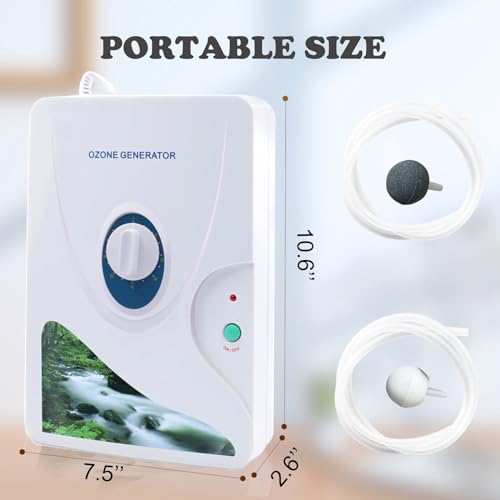 YOWOMTA Gerador de máquina de ozônio para água e ar, 600 mg/h, máquina multiuso de ozônio, limpador