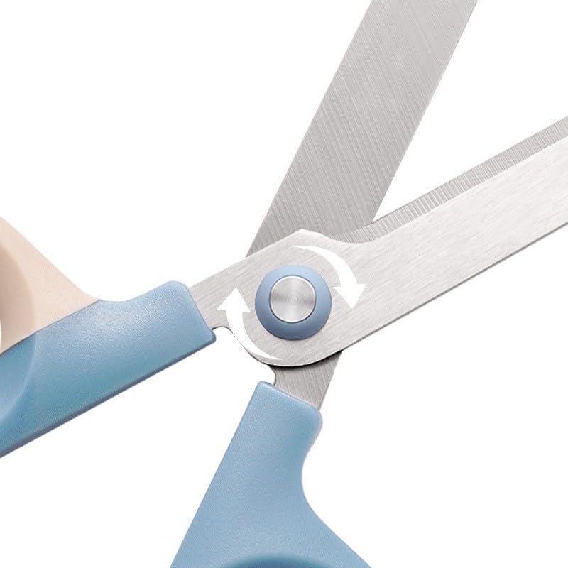 Miniatura 10 de Tijeras multiusos de oficina para manualidades y manualidades, asas de agarre cómodo, tijeras afiladas resistentes (blanco)