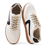 Toybdsunx Sneakers for Women, Comfortable Lace Up Womens Casual Shoes, Non Slip Breathable White Women's Fashion Seakers for Daily Wear Running Commuting Shopping