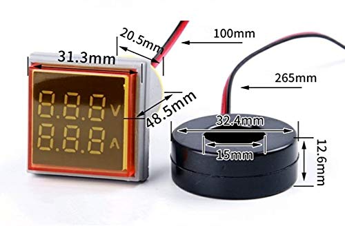 3 indicadores de corrente e tensão CA com visor de dois dígitos, monitor de instrumento de medição m