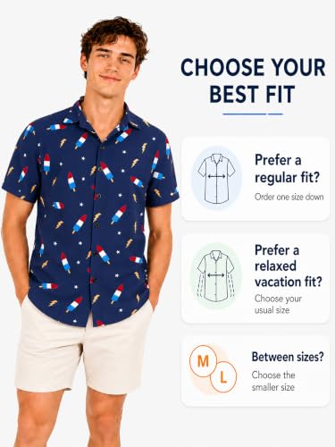 Image of Yoimira Hawaiian Shirts for Men, Print Mens Casual Short Sleeve Button Down Shirts Floral Aloha Beach Shirt