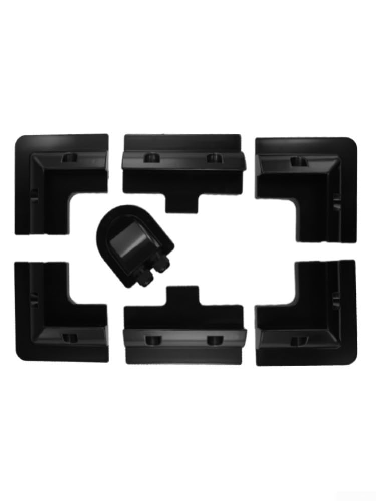 Staffe di montaggio per pannello solare, kit da 7 pezzi in ABS nero con pressacavo per roulotte, barca, camper, senza trapano