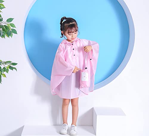 Image of Freesmily Kids Cute Raincoat Waterproof Rain Poncho Jacket Coat for Girls Boys