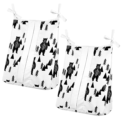 Image of TANOFAR Diaper Stacker Boys, 2pcs Diaper Organizer, Caddy Organizer Easy Access & Dustproof Diaper Bag Portable Hand, Bear