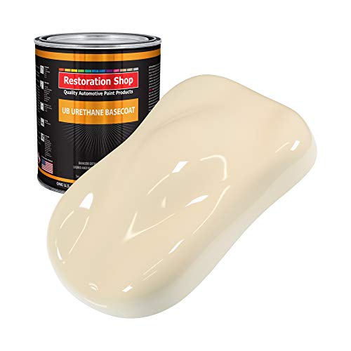 Restoration Shop - Wimbledon White Urethane Basecoat Auto Paint - Gallon Paint Color Only - Professional High Gloss Automotive, Car, Truck Refinish Coating #TOP21