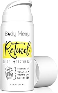 Body Merry Retinol Surge Moisturizer – Anti-Aging Face, Neck and Eye Cream with Hyaluronic Acid – Cruelty Free Hydrating Facial Skin Care for Fine Lines, Wrinkles and Dark Spots, 3.4 oz