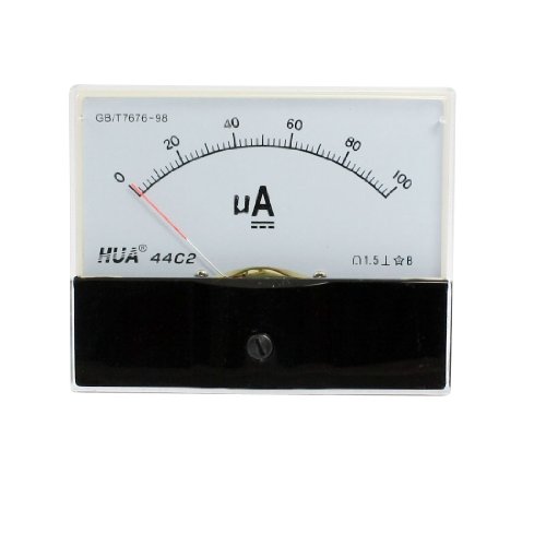 uxcell 44C2 DC 0-100uA Rectangle Shape Analog Panel Meter Ammeter Gauge