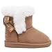 Juicy Couture Girls Winter Boots Warm Insulated Fashion Booties Mid Calf Outdoor Snow Boot for Toddler/Little Kid/Big Kid-King R-Natural-Size 8