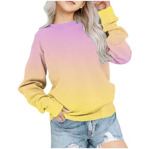 Sweatshirts For Teen Girls Cute Tie Dye Long Sleeve Crew Neck Pullover Tops Casual Kids Preppy Clothes