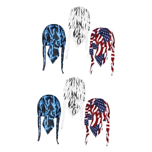 SHERCHPRY 6 Piezas Bufanda Pirata Pañuelo Gorro de Bicicleta Que Absorbe el Sudor Bicicletas estáticas Bufanda de algodón para Ciclismo Venda Sombreros Bicicleta de Secado rápido