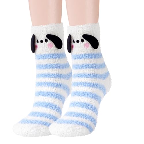 Benefeet Sox Cute Fuzzy Socks for Women Girls Funny 3D Dog Fluffy Socks Soft Cozy Animal Fleece Sock Warm Slipper Sock