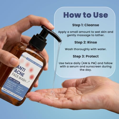 Image of SESA VEDSCIENCE 2% Salicylic Acid, 2% NiacinamideOil Control Face Wash, 200 ml | 10%+ Actives with Neem, Aloe Vera & Tulsi | Helps Control Excess Oil, Cleanse Pores & Reduce Breakouts | For Brighter & Clear Skin