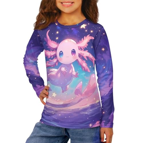 Image of Kids Long Sleeve Shirts for Girls 3-16 Year Old Cute Clothes for Teen Girls Casual Workout Tops