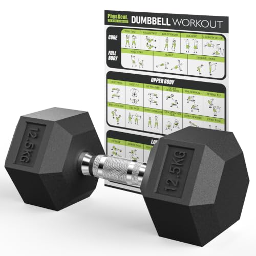 PhysKcal 1x 12,5 kg Manubri esagonali per l'allenamento fitness
