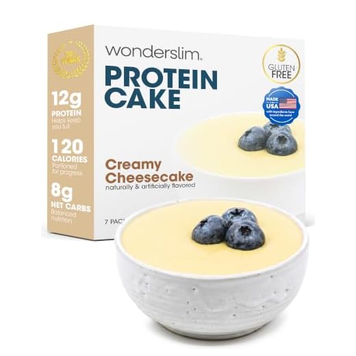 WonderSlim Protein Cake, Creamy Cheesecake - 8g Net Carbs, 120 Calories, 12g Protein, Gluten Free (7ct)