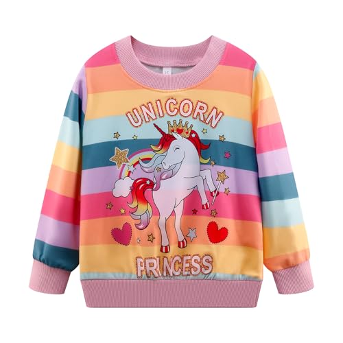 Image of RETSUGO Little Girls 2 Piece Clothing Sets Toddler Unicorn Sweatshirts and Leggings Cotton Fall Winter Casual Outfits 3-8T
