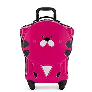 Kindertrolleykoffer Animal Cartoon Boy Girl-koffer met mute-universele wielen(Color:rose Red)