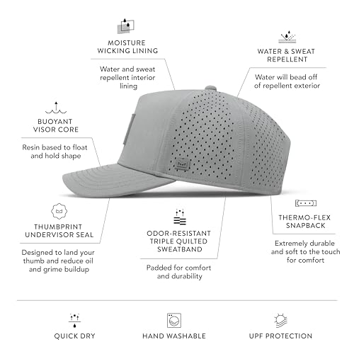 Image of melin Odysea Stacked Hydro, Snapback Hats, Water-Resistant Baseball Caps for Men & Women, Golf, Running, or Workout Hat