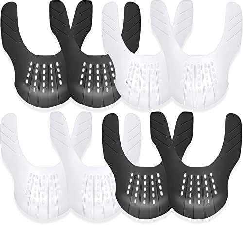 2023 Upgraded Shoe Crease Protector for Jordans Air Force 1 Dunks Low/High - 4 Pairs Gorygold Sneaker Crease Stopper Insert Guard for Men Women Youth Kids (Size L 9-15, White+Black)