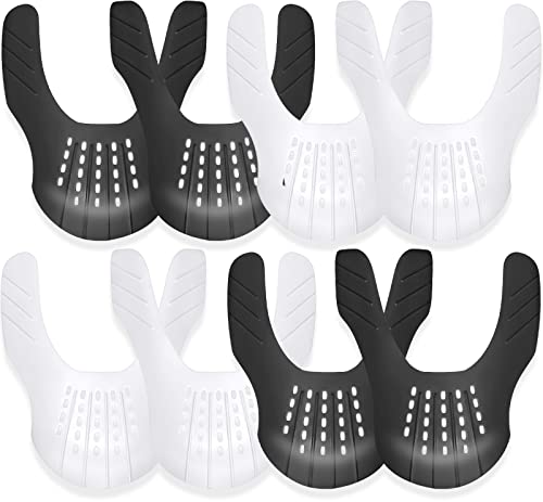 2023 Upgraded Shoe Crease Protector For Jordans Air Force 1 Dunks Low/High - 4 Pairs Gorygold Sneaker Crease Stopper Insert Guard For Men Women Youth Kids (Size L 9-15, White+Black) #TOP3
