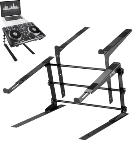Pyle Adjustable Laptop Stand | Portable Computer & DJ Equipment Stand
