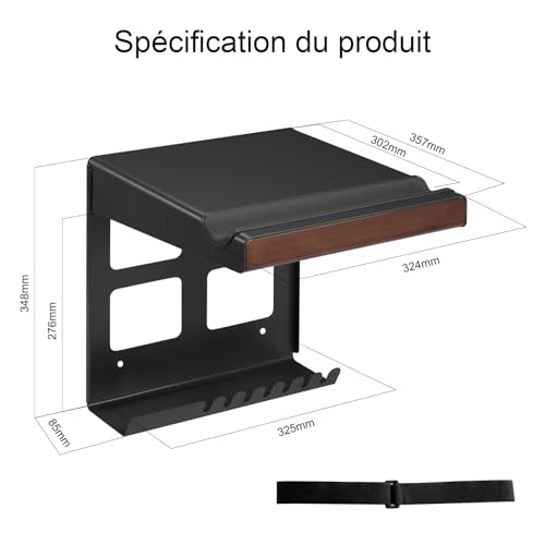Mimoke Support mural pour vélo d'intérieur - Garage - Crochets d'étagère - Design compact et robuste - Protection - Espace de rangement - Facile à installer – vue 7