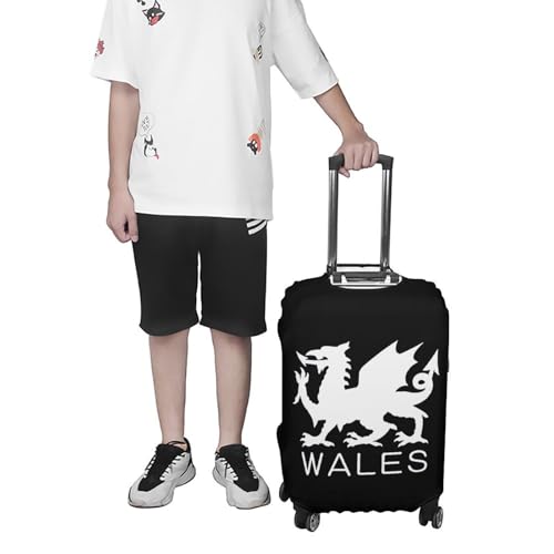 Wales Welsh Flag Travel Luggage Cover for Suitcase 19-32 Inches Elastic Washable Baggage Protector 7