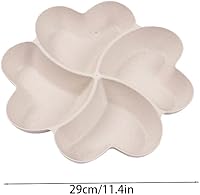 Vista 7 de Bandeja dividida para servir, plato seccionado de aperitivo, plato para servir postres, platos de plástico reutilizables, bandeja redonda