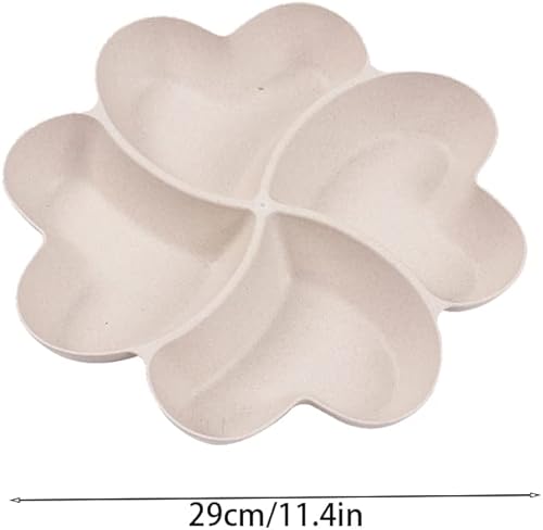 Miniatura 9 de INCAUCA Bandeja dividida para servir, plato seccionado para aperitivos, plato para servir postre, platos de plástico reutilizables, bandeja redonda