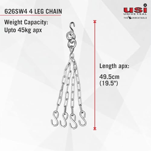 Image of USI Universal Boxing Punching Bag, 626C Classic Tough Canvas 4 Feet UnFilled Boxing Bag, Kickboxing Punching Bag with Hanging Chain Combo, Heavy 20oz Canvas Material for Men & Women