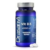 DRASANVI VITAMINA D3 | 4000 U.I Vitamina D | Ayuda a mejorar el estado de ánimo | Asimilación Calcio y Fosforo | Imprescindible en menopausia junto con colageno | 90 comprimidos = 90 días