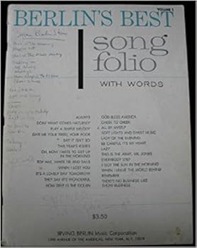 Paperback Berlin's Best Song Folio With Words: Volume 1 Book