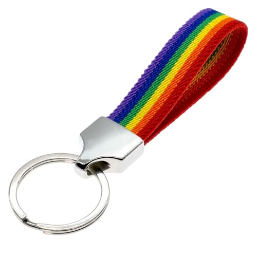 BDM Schlüsselanhänger aus Stoff mit den Farben der LGBT-Flagge. Personalisieren Sie Ihre Schlüsselanhänger mit Einer besonderen Bedeutung.