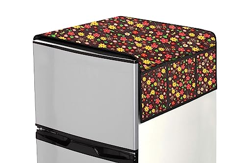 Image of Stylista Refridgerator top Cover Suitable for Samsung RR23C2F24S8 /HL, 215 Liter Fridge, Dimension (WXD) 71x109 CM, Mini Floral Pattern Multicolor