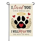 Artofy Pet Memorial Small Decorative Garden Flag, Dog Cat Paw Prints Inspirational Quote Yard Lawn Outside Decor, Pet Loss Remembrance Burlap Outdoor Home Decoration Double Sided 12 x 18