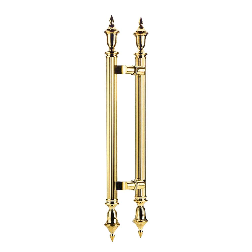Gthtuhfd Titanium Gold Black Stainless Steel Push Pull Door Handle Rectangle H-Shape Back To Back For Glass Doors Office Doors,-Length 23.6 In