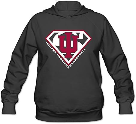 Women Indiana Hoosiers Basketball Superman Logo Hoodies Black