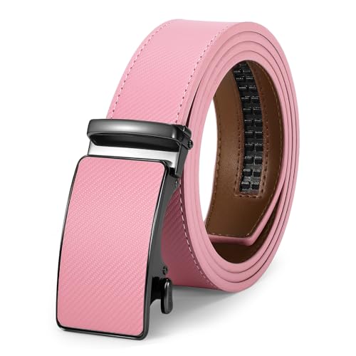 Image of VONMELLI Mens Belt Genuine Leather Ratchet Belt for Men Dress | Adjustable Buckle, Trim to Fit, for Men Pant Jeans, Business & Casual Wear, Smooth Sliding