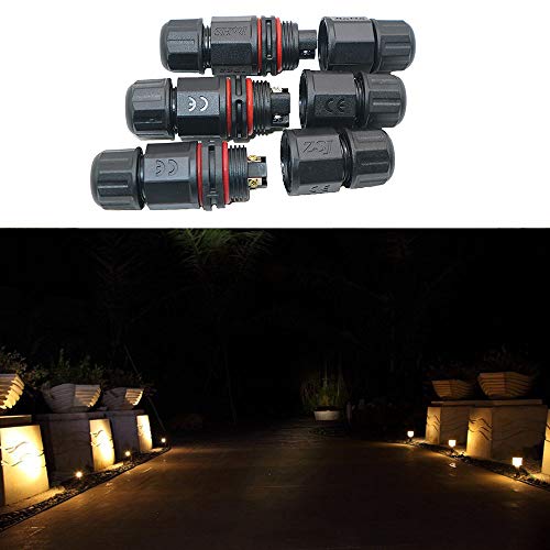 LemonBest 2pcs Waterproof Outdoor External 2 Way 2 Pin Electrical Junction Box Underground Cable Line Wires Power Cord Connector Protection