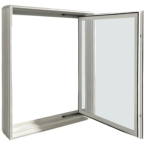 Window Well Supply - Argon Filled in-Swing Casement Basement Egress Window (31' W x 40' H), Vinyl Basement Window - Secure Windows, House Windows Replacement, White Vinyl Frame