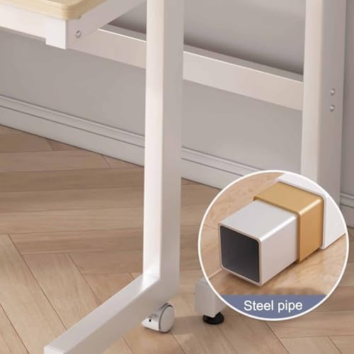 Mobile C-Shaped Bedside Table on Wheels – Versatile Coffee Table with Dual Corner Options, Fixed & Movable Design Perfect for Living Rooms, Bedrooms, & Lounges (100cm)