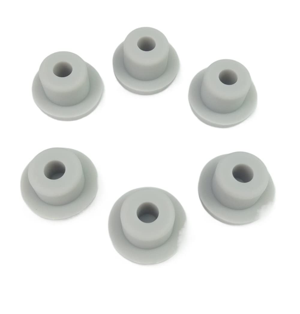 Pipe Plug,Rubber Blanking Plug, 6pcs/Set Gray Hose Blanking End Cap 13mm-48mm Inserts Seal Plug Bung Hole Stopper(15.5mm)