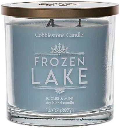 Frozen Lake Scented Jar Candle | Home Decor, Soy Wax Blend with Triple Wick | 30-50 Hour Burn Time