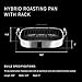 HexClad Hybrid Nonstick Roasting Pan with Rack, Dishwasher-Friendly, Oven-Safe Up to 900°F, Compatible with All Cooktops